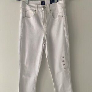 NWT Gap white high rise true ankle skinny jeans